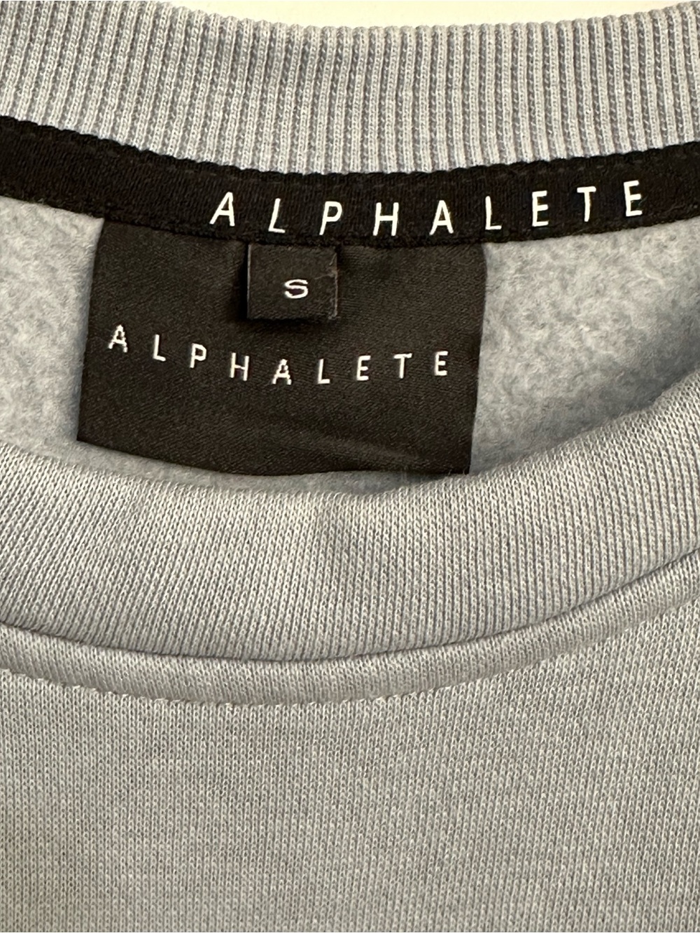 Alphalete Cropped Sweatshirt S Blue Gray Fleece Lined Athleisure Activewear - Picture 2 of 7